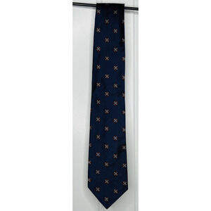 Robert Jensen Blue Geometric Designer Silk Tie